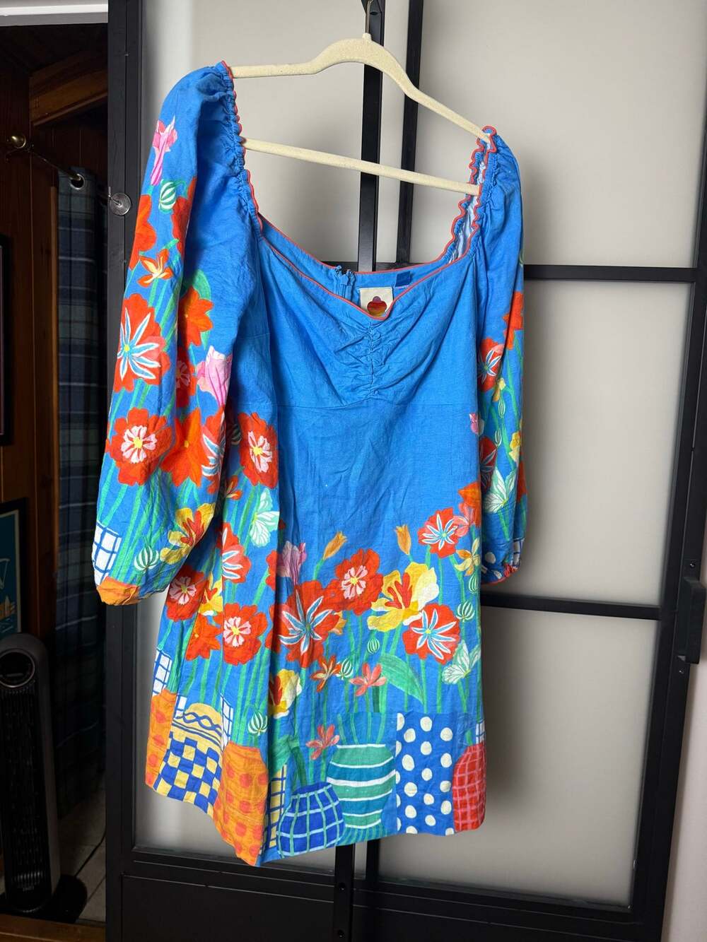 Farm RIO X Anthropologie Linen Blend Printed Mini Dress Size XL